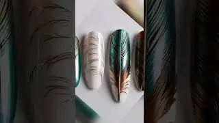 Pheasant feather inspired nails | top nail art 2024
