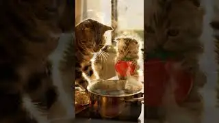 Cat Chefs Make Tasty Noodles for Their Cute Pig Friend 🍜🐾 #cat #cutecats #cats #catshorts #catvideos