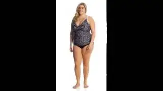 Sunsets Plus Size Spot On Shirred Tankini Top (D/DD Cup) | SwimOutlet.com