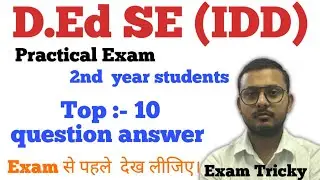 D.Ed SE (IDD) | 2nd  year Students | Practical exam top 10 question answer