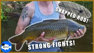 First Time Carp Fishing - BROKE Favorite Rod in Half | KNFS