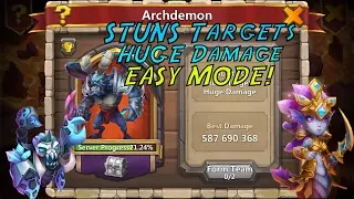 Castle Clash: Archdemon-Stuns Targets (EASY MODE-All Levels)