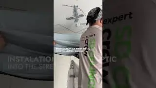 Star stretch ceiling installation