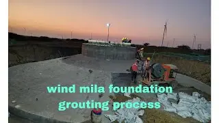 Wind mila foundation grouting process #windmill #foundation #civil #work #progress #grouting #share 