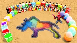 How to make a rhinoceros out of cement to experiment with Coca-Cola, Fanta, Mentos in a hole