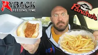Ryback Feeding Time Pancho&rsquo;s Vegan Chili Dogs and Fries Mukbang