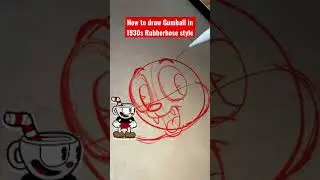 Как нарисовать Гамбола из TAWOG в стиле мультяшного резинового шланга 1930-х годов. #cartoonnetwo...