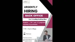 Immediate vacancies for a  Leading broking firm