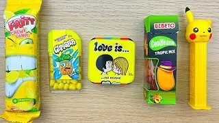 ASMR Yellow Snacks Unboxing | Candy Collection