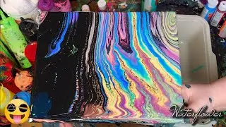 12 Color Dirty Pour Technique (No Floetrol, Water, Or Mixing Medium) Fluid Art | Acrylic Pour