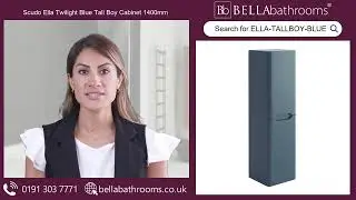 Scudo Ella Twilight Blue Tall Boy Cabinet 1400mm - Available at Bella Bathrooms