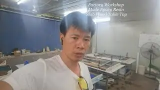 Factory Workshop Made Epoxy Resin Slab Wood Table Top
