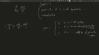 Moebius function Dirichlet series