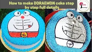 Doraemon cake!!! Doraemon face cake idea very easy....