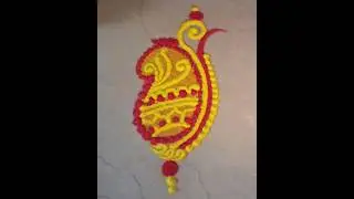 Daily use Rangoli Design🏵|Easy Steps for beginners New rangoli design #dailyrangoli @RBK-7-85