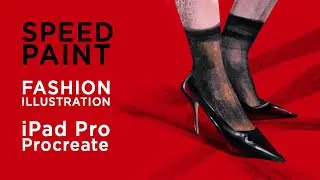Speedpaint DOLCE & GABBANA Fashion illustration iPad Pro Precreate, фэшн скетч на iPad, процесс