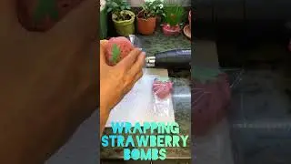 Wrapping Strawberry Bath Bombs!