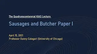[Quadranscentennial KIAS Lecture] Prof. Danny Calegari I