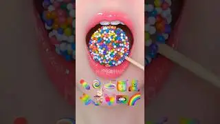 ASMR RAINBOW KOHAKUTO CANDY 🍭 레인보우 코하쿠토 캔디 먹방 #mukbang #eating #satisfying