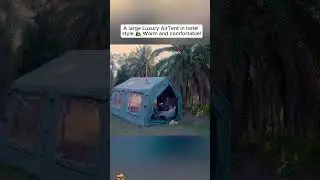 A large luxury AirTent in hotel style 🏕 Warm and comfortable #camping #solocamping #survival