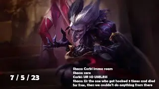 My ADC died for free 3 times, so I roamed and got my solo laners fed | Shaco Support - 005