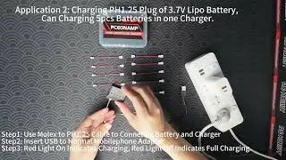 PH1.25 Charger for 3.7V Lipo Battery, PH2.0 Charger for 3.7V Lipo Battery and Molex Charger