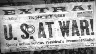 Newspaper headlines about start of World War 1; later US entry into World War 1, ...HD Stock Footage