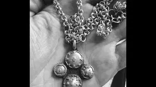 Men's Silver Byzantine Cross Necklace. Biker, Rocker Necklace. USA Handcrafted by Lugdun Artisans