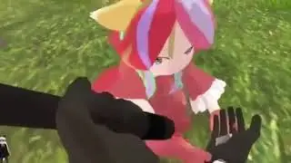 VR chat Anime character eats weed