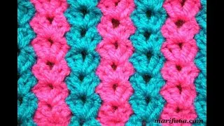 How to crochet two colors vertical stripes blanket free pattern by marifu6a