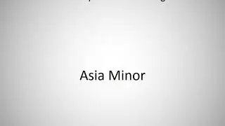 How to say Asia Minor in English?
