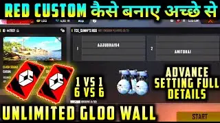 HOW TO MAKE RED CUSTOM ROOM CARD/UNLIMITED GLOO WALL CUSTOM/RED CUSTOM KAISE BANAYE/ADVANCE SETTING