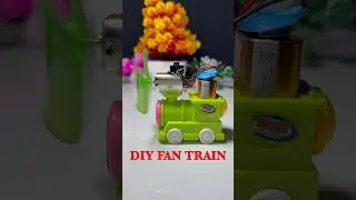 How to Make a DIY Mini Electric Fan Train 🚂 | Simple Science Project at Home # DIY#dcmotor