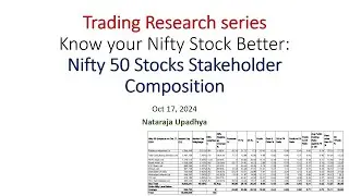 Trading Research: Know your Nifty Stock Better: Nifty 50 Stocks Stakeholder Composition