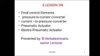 Final control elements