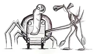 How to draw a Thomas The Train.EXE attacking Siren Head