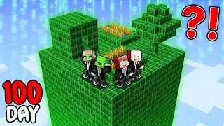 Mikey Family and JJ Family Survived 100 Days on a Hacker Chunk in Minecraft (Maizen)