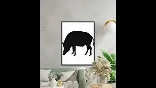Red River Hog Silhouette SVG, Wild Boar Silhouette, Farm Animal Vector, Hunting Clipart, Wildlife Pi