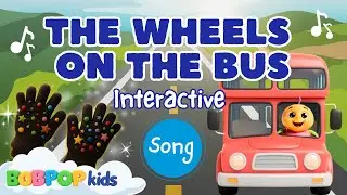 Wheels on the Bus Song for Kids | Hand Actions Follow Along | Bobpop Gloves Fun!