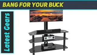 PERLESMITH Swivel Floor TV Stand/Base for 32-75 Inch TVs with Storage and Cable Management