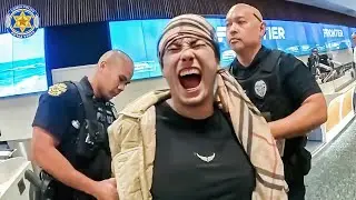 Woman&rsquo;s Wild Airport Meltdown After Missing Frontier | Karens Getting Arrested By Police