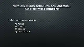 Network Theory Questions and Answers &ndash; Basic Network Concepts