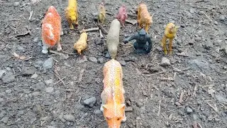 Toys of wild animals Lion, Tiger, Bull, Javan Tiger, Sumatran Tiger