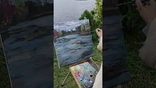 этюд и щука #живопись #пленэр #asmr #art #artist #painting #pleinair #fishing #nature #creative