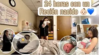 PRIMERAS 24 HORAS CON UN RECIÉN NACIDO 👶🏻💙+ POSPARTO 🤰🏻/ me quede sola 🥺