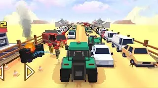 Traffic gone crazy | No way to go through | Blocky Farming & Racing Simulator | game play