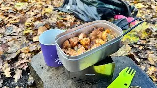 Walk Cook Walk - SIDE QUEST - trail cam setup - mess tin leftover - trangia triangle #walkcookwalk
