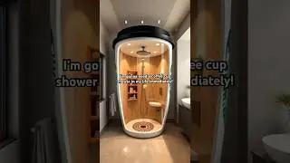 No better way to start your day than in a giant coffee cup shower!  #coffee #interiordesign #shorts