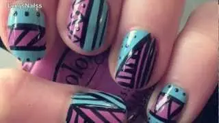 Simple Aztec Nail Art Tutorial &hearts;
