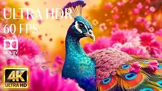 FAIRY ANIMALS - 4K HDR 60fps Dolby Vision with Animal Sounds & Calming Music (Colorful Dynamic)